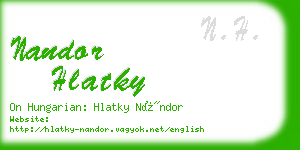 nandor hlatky business card